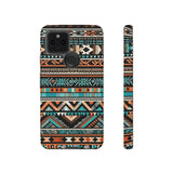 Teal and Orange Aztec Tough Cases! Cellphone Cases! Multiple Sizes Available! Apple iPhone, Samsung Galaxy, and Google Pixel devices!