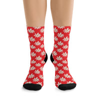 Red Daisy Unisex Eco Friendly Recycled Poly Socks!!! Free Shipping!!! 58% Recycled Materials!