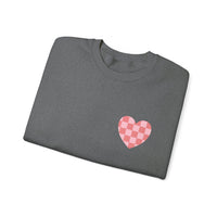 Valentines Day Pink Plaid Heart Basics Pocket Design Edition Unisex Sweatshirt! Retro! Free Shipping!!!