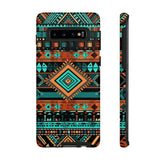 Turquoise Aztec Tough Cases! Cellphone Cases! Multiple Sizes Available! Apple iPhone, Samsung Galaxy, and Google Pixel devices!