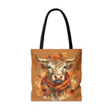 Young Scottish Highlander Cow Fall Vibes Tote Bag!