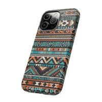 Teal and Orange Aztec Tough Cases! Cellphone Cases! Multiple Sizes Available! Apple iPhone, Samsung Galaxy, and Google Pixel devices!