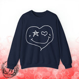 Valentines Day Heart Smiley Star Eye Unisex Sweatshirt! Retro! Plus Sizes Available!