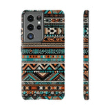 Teal and Orange Aztec Tough Cases! Cellphone Cases! Multiple Sizes Available! Apple iPhone, Samsung Galaxy, and Google Pixel devices!