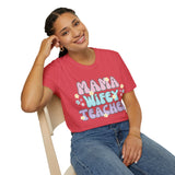 Mama Wifey Teacher Unisex Graphic Tees! All New Heather Colors!!! Free Shipping!!! Back To School!