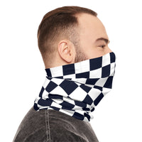 Black and White Plaid Lightweight Neck Gaiter! 4 Sizes Available! Free Shipping! UPF +50! Great For All Outdoor Sports!