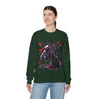 Valentines Day Black Horse Red Hearts Edition Unisex Sweatshirt! Retro! Free Shipping!!!