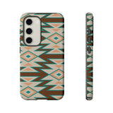 Teal and Brown Aztec Tough Cases! Cellphone Cases! Multiple Sizes Available! Apple iPhone, Samsung Galaxy, and Google Pixel devices!