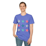 Pink and Blue Star Fish Medley Unisex Graphic Tees! Summer Vibes! All New Heather Colors!!! Free Shipping!!!