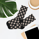 Classic Black Daisy Unisex Eco Friendly Recycled Poly Socks!!! Free Shipping!!! 58% Recycled Materials!
