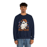 Boo Haw Retro Ghost Unisex Heavy Blend Crewneck Sweatshirt! Halloween! Fall Vibes!