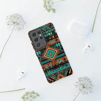 Turquoise Aztec Tough Cases! Cellphone Cases! Multiple Sizes Available! Apple iPhone, Samsung Galaxy, and Google Pixel devices!