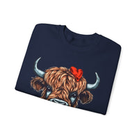 Valentines Day Highlander Cow Love Unisex Sweatshirt! Retro! Plus Sizes Available!