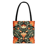 Orange Blossoms Florals Fall Vibes Tote Bag