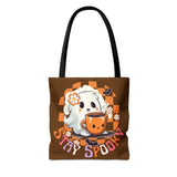 Stay Spooky Happy Little Ghost Halloween Fall Vibes Tote Bag!