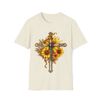 1 Dragonfly Cross Sunflower Unisex Graphic Tees! Halloween! Fall Vibes!