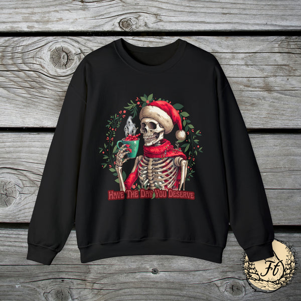 Have The day you Deserve Christmas edition Dead Inside Unisex Heavy Blend Crewneck Sweatshirt!
