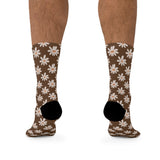 Brown Daisy Unisex Eco Friendly Recycled Poly Socks!!! Free Shipping!!! 58% Recycled Materials!