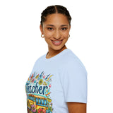 The Teacher Floral School Bus Unisex Graphic Tees! All New Heather Colors!!! Free Shipping!!! Back To School!