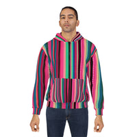 Boho Pink Stripes Unisex Full Zip Jacket! Polyester exterior, Fleece interior! Free Shipping!