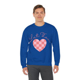 Valentines Day Let Them Plaid Heart Edition Unisex Sweatshirt! Retro! Free Shipping!!!