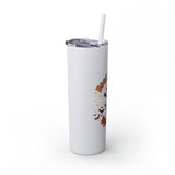 Boot Scootin Spooky Retro Ghost Printed Skinny Tumbler with Straw, 20oz! Multiple Colors! Halloween!