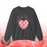 Valentines Day Let Them Plaid Heart Edition Unisex Sweatshirt! Retro! Free Shipping!!!