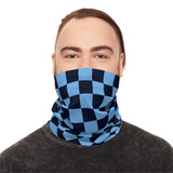 Black and Light Blue Plaid Lightweight Neck Gaiter! 4 Sizes Available! Free Shipping! UPF +50! Great For All Outdoor Sports!