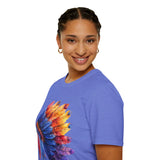 Indian Head Dress Colorful Rainbow Unisex Graphic Tees! Summer Vibes! All New Heather Colors!!! Free Shipping!!!