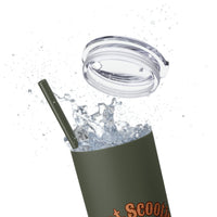 Boot Scootin Spooky Retro Ghost Printed Skinny Tumbler with Straw, 20oz! Multiple Colors! Halloween!