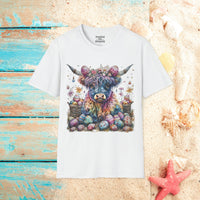 Easter Egg Highlander Cow With Egg Crown Unisex Graphic Tees! Spring Vibes! All New Heather Colors!!! Free Shipping!!!