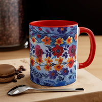 Boho Tropical Watercolor Florals Accent Coffee Mug, 11oz! Free Shipping! Great For Gifting! Lead and BPA Free!