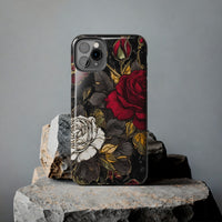 White and Red Roses Gothic Inspired Halloween Tough Phone Cases! Fall Vibes!