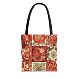 Red and Brown Florals Fall Vibes Tote Bag!