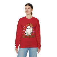 Boo Haw Retro Ghost Unisex Heavy Blend Crewneck Sweatshirt! Halloween! Fall Vibes!