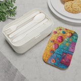 Hippie Village Patchwork Floral Quilt Bento Lunch Box! Free Shipping!!! Great For Gifting! BPA Free!