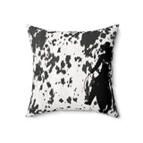 Western/Boho Black Cow Girl Cow Print Square Pillow!