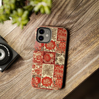 Royal Red Floral Fall Vibes Tough Phone Cases!