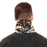 Cow Print Blue Star Lightweight Neck Gaiter! 4 Sizes Available! Free Shipping! UPF +50! Great For All Outdoor Sports!