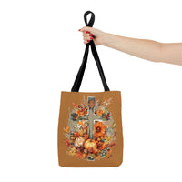 Autumn Steel Blue Floral Fall Vibes Tote Bag!