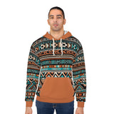 Camel and Blues Aztec Unisex Pullover Hoodie! All Over Print! New!!!