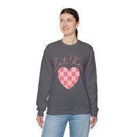 Valentines Day Let Them Plaid Heart Edition Unisex Sweatshirt! Retro! Free Shipping!!!