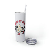 Creep It Real Roller Skating Skinny Tumbler with Straw, 20oz! Multiple Colors! Halloween!