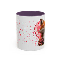 Disco Fox I Love You Valentines Day Accent Coffee Mug (11, 15oz)! Free Shipping! Microwave and Dishwasher Safe! BPA Free