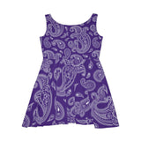 Western Dark Purple and White Bandana Print Women's Fit n Flare Dress! Free Shipping!!! New!!! Sun Dress! Beach Cover Up! Night Gown! So Versatile!