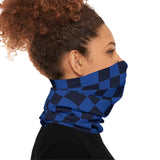 Black and Navy Blue Plaid Lightweight Neck Gaiter! 4 Sizes Available! Free Shipping! UPF +50! Great For All Outdoor Sports!
