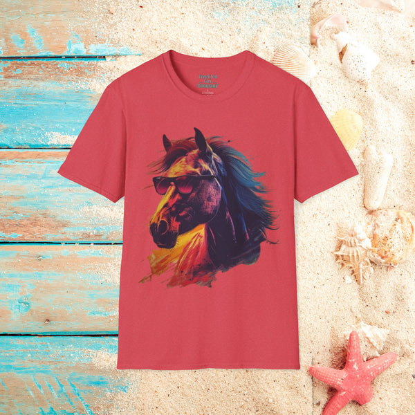 Sunglasses Sunshine Horse Unisex Graphic Tees! Summer Vibes! All New Heather Colors!!! Free Shipping!!!