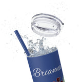 Custom Name Personalized Botanical Garden Tumblers Skinny Tumbler with Straw, 20oz! Multiple Colors Available!