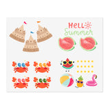 Sand Castle, Watermelon, Crab Summertime Sticker Sheets! Free Shipping!