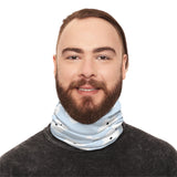 Pastel Blue Floral Lightweight Neck Gaiter! 4 Sizes Available! Free Shipping! UPF +50! Great For All Outdoor Sports!